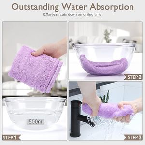 Toalla de microfibra ecológica tejida para el cabello, 41x24 pulgadas, súper suave, absorbente, de secado rápido, control de encrespamiento, con correa elástica para mujer - Product Image 5