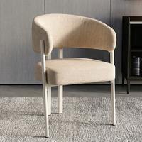 Échantillon Gratuit - Chaise de Salle à Manger Nordique de Luxe, Fauteuil Moderne Minimaliste Élégant avec Pieds Hauts en Métal et Tissu Personnalisé