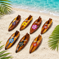 Aimant de planche de surf en bois, aimant de fleur d'hibiscus hawaïenne, aimant souvenir de haute qualité