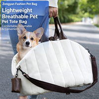 Sac de transport portable pour chats et chiens, grande capacité, sac de voyage à bandoulière, sac de transport pour animaux de compagnie en cuir PU imperméable