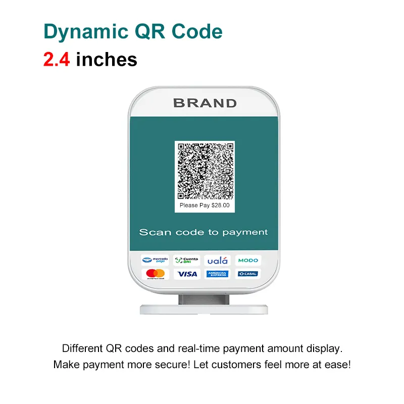 Оптовая Продажа с завода RINLINK, индивидуальное устройство QR с динамическим QR-кодом для оплаты со штрих-кодом