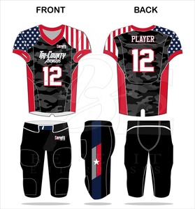 Maillot de football américain à manches courtes grande taille Nouveau design avec broderie américaine Caractéristiques respirantes Set Styling - Product Image 1