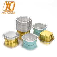 XC Y73 50ML Moule à cupcakes en papier moderne personnalisable, mini-contenant jetable en aluminium avec couvercle en plastique de qualité alimentaire