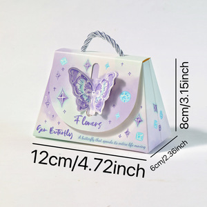 Boîte cadeau tote avec fermoir papillon 3D en matériaux recyclés Carton ondulé Emballage écologique chic à main pour <span class=keywords><strong>caf</strong></span>és et boutiques - Product Image 6