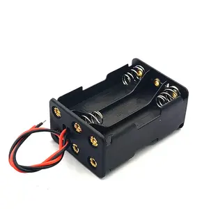 6*AAA 9V Battery Box Back To Back Battery Holder 6AAA Dual Layers Battery Case Box With Wire Leads