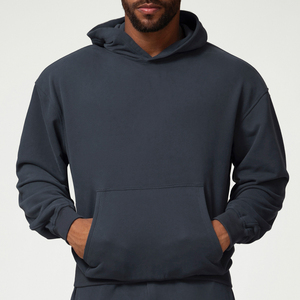Felpe Personalizzate 100% Cotone Oversize con Collo Tondo, Manica Lunga, Stile Sportivo, Spalle Scese, in <span class=keywords><strong>Pile</strong></span> Pesante, Modello Corto per <span class=keywords><strong>Uomo</strong></span> - Product Image 3