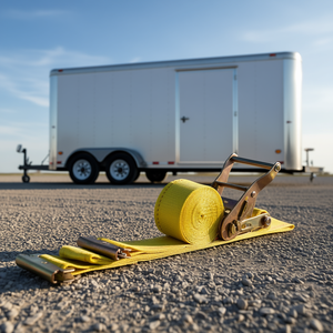 Correas de trinquete de poliéster de 15 pies para rieles E-Track, 4400 libras de resistencia a la rotura, para remolques - Product Image 2