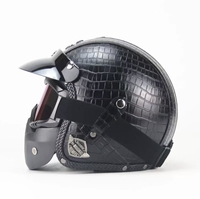 Casque de moto rétro 3/4 ouvert en ABS avec masque détachable et fermeture rapide, homologué DOT pour les détaillants