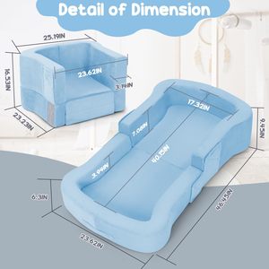 Canapé-lit pliant pour enfants, lit double convertible de 1.8m, design moderne, matériau épais de 20mm - Product Image 4