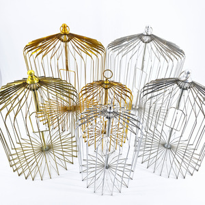 Folding birdcage, flashing magic pigeon cage, gold and silver King Magic <b>stage</b> pigeon magic <b>props</b> wholesale - Product Image 1