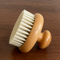 Brosse corporelle ovale en bois réutilisable, à poils doux en nylon végétalien naturel, avec logo personnalisé, pour exfoliation à sec