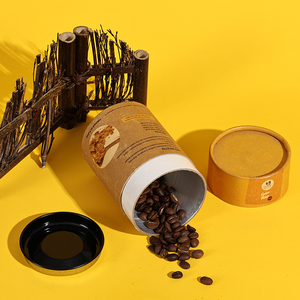 Custom Design Coffee Bean Metal lid <b>Kraft</b> Cardboard Cylinder Packaging <b>Box</b> Food Grade Protein Powder Paper Tube Container - Product Image 3