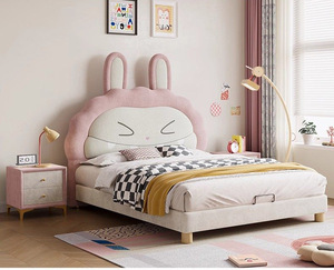 Cama de Madera para Niñas, Diseño de Animales Bonitos y Cómodos, Juego de Dormitorio para Adolescentes, Cama en el Dormitorio - Product Image 4