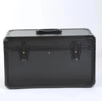 Boîte de rangement d'outils en aluminium noir avec étui de transport d'outils à bandoulière