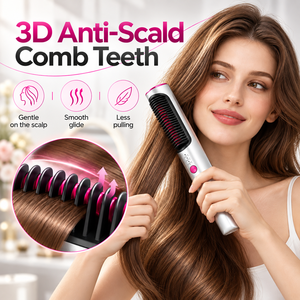 Mini Wireless Straightening <b>Comb</b> <b>Hair</b> <b>Straightener</b> 3 Heat Settings Keratin Care Heat Protection Salon Travel Tool - Product Image 3