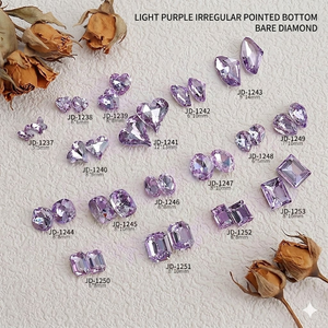 Strass en cristal K9 pour <span class=keywords><strong>nail</strong></span> art, violet clair, diamants super brillants, formes ovale, carrée, à angle droit et carrée épaisse - Product Image 5