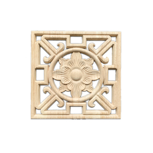 Adornos Decorativos Cuadrados <span class=keywords><strong>de</strong></span> Madera Tallada, Diseño Contemporáneo Ecológico, <span class=keywords><strong>Superficie</strong></span> sin Acabado para Decoración del Hogar - Product Image 1