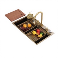 Robinet de cuisine intelligent TELISIYA moderne en acier inoxydable noir avec cascade, écologique, avec lave-tasses, installation personnalisée, garantie 2 ans