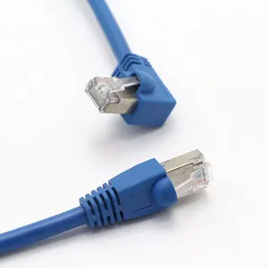 OEM sudut kanan 90 derajat RJ45 ke RJ45 pria ke wanita UTP FTP kabel Ethernet SFTP