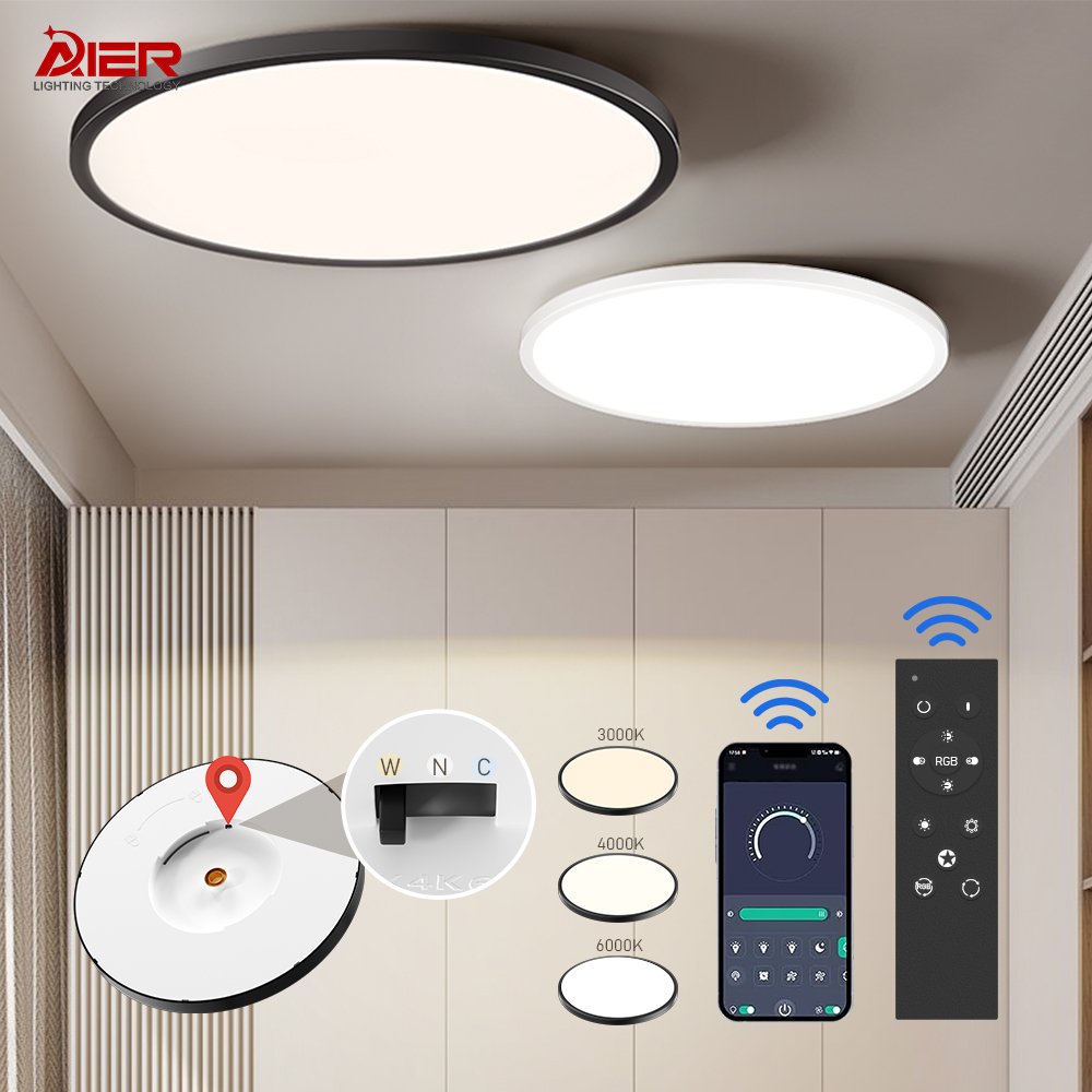 Indoor Lighting Ultra Thin LED Chandelier Ceiling Lamp Modern Round 48W Dimming Led Ceiling Light for Home Bedroom Living Room