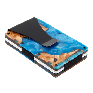 Portafoglio Sottile in Alluminio con Blocco RFID, Fermasoldi da Uomo, Porta Carte Antifurto da Viaggio, Accessorio Minimalista per Tasca Frontale con Cinturino Elastico - Product Image 1