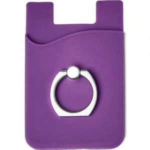 Custom Logo Silicone <b>Phone</b> Wallet Adhesive Card Sleeve <b>Holder</b> with <b>Ring</b> Stand for Business Giveaways - Product Image 4