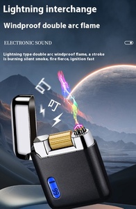 Biểu tượng tùy chỉnh kim loại có thể nhìn thấy cửa sổ bơm lại khí Thuốc lá nhẹ hơn Windproof mát đôi màu xanh ngọn lửa máy bay phản lực ngọn đuốc nhẹ hơn - Product Image 4