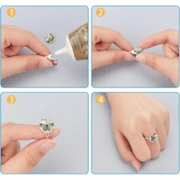 Sunling 10Pcs Cincin Kosong Stainless Steel yang Dapat Disesuaikan 6/8/10/12/14MM Alas Cincin Datar untuk Cabochon, Perlengkapan Perhiasan DIY