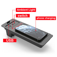 Chargeur sans fil QI pour voiture pour Ford F-150 SVT Raptor Accessoires Modification intérieure Plaque de charge rapide pour téléphone 15W 2021-2015