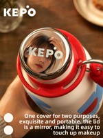 Termos Vakum KEPO Bergaya untuk Wanita, Mug Kopi Anti Dingin, Cangkir Portabel untuk Perjalanan, Hadiah Ulang Tahun, Cangkir Boneka, Tanaman