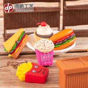 ฟิกเกอร์อาหารจิ๋วจำลองแฮมเบอร์เกอร์ตกแต่งเค้กพีวีซีอุปกรณ์เสริม DIY รุ่น D1318 - Product Image 5