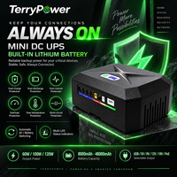 TerryPower DCP-60/100/120W Mini DC UPS Baterai Asam Timbal Cadangan 5V-19V PoE untuk Router WiFi CCTV Penggunaan Rumah Tangga 8-48Ah