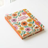 Carnet personnalisé à motif marguerite multicolore avec élastique, journal de bord pour filles, idéal pour le journaling de loisirs du week-end