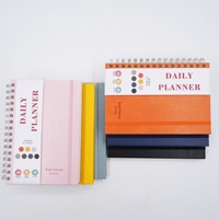 Agenda quotidien personnalisable, reliure spirale, couverture rigide en cuir PU, mini carnet mignon, 80 feuilles, impression numérique, portable