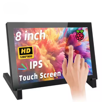 Monitor Sentuh IPS 8 Inci 1280*800 Kaca Anti Gores 6H Panel Layar dengan Tombol Penyesuaian Lampu Latar Belakang
