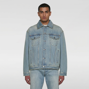 High Quality <b>Customised</b> Men's <b>Denim</b> <b>Jacket</b> Latest Design Long Thin Coated Jeans in Wholesale Price for Winter Season - Product Image 1