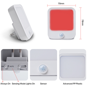 Amazen Hot Bán ánh sáng màu đỏ <span class=keywords><strong>mini</strong></span> cảm biến chuyển động ánh sáng ban đêm trẻ em trẻ em phòng ngủ đêm đèn cắm trong <span class=keywords><strong>LED</strong></span> ánh sáng ban đêm cho đầu giường - Product Image 4