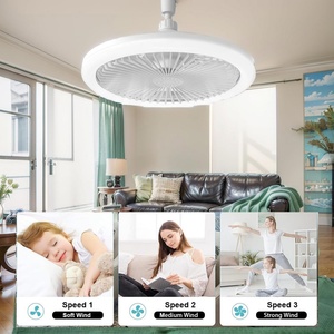 Ventilador de Techo LED con Luz, Cabezal Móvil, Regulación Inteligente, Bombilla E27, Decoración del Hogar, Rotación de 360°, Control Remoto, Ventilador de Techo Moderno - Product Image 5
