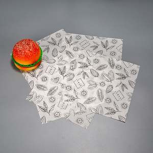 Custom Fast Food Packaging Virgin CMYK Printed Greaseproof PE Food Wrap <b>Waxed</b> <b>Paper</b> Hamburger & Pizza Sandwich Wrappers - Product Image 2