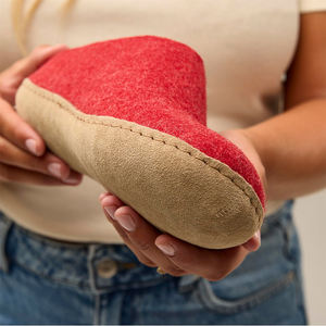 Pantoufles en feutre de laine naturelle pour femmes avec logo personnalisé, semelle intérieure double couche optimisée pour un usage domestique en intérieur - Product Image 4