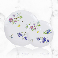 En stock, assiette de restaurant moderne et écologique, assiette à dîner personnalisée en porcelaine blanche, embossée, pour mariage