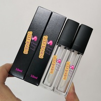 Tubes de brillant à lèvres vides transparents carrés ondulés multi-usages, contenants rechargeables pour teinture à lèvres, pinceaux moelleux, emballage cosmétique DIY