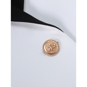 Women's Color-blocked Long Sleeve Short Blazer Red And White Slim Fit Commute Style - Product Image 2