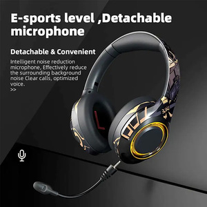 Auriculares inalámbricos plegables para juegos dibujados a mano con micrófono desmontable, de la marca, de la marca de fábrica, con micrófono desmontable - Product Image 4