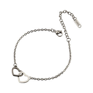 G2238 Vente en gros de chaînes de pieds de plage en acier inoxydable plaqué or 18 ct PVD Bracelet à breloques double cœur Bijoux de mode Bracelets de cheville - Product Image 3