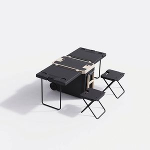 Hot Selling Plastic Folding Cooler Box Beach <b>Camping</b> Picnic Folding Cooler Box with <b>Table</b> and Chairs - Product Image 3