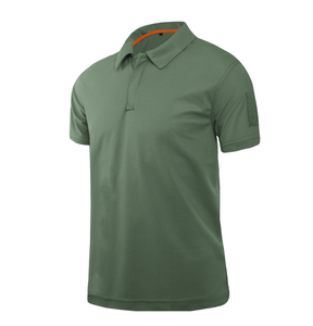 เสื้อยืดโอเวอร์ไซส์ DFT0301-1 แขนสั้น พร้อมแถบติดกระดุมเวทมนตร์ที่แขนขวา กระเป๋าเล็กด้านซ้าย สีเขียว สีกากี สีดำ สีเทา มีปกเสื้อ - Product Image 6