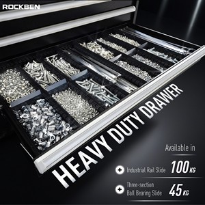 Tủ dụng cụ, giá để đồ, hộp đựng đồ nghề bằng thép kim loại chắc chắn, giá rẻ ROCKBEN, dành cho xưởng, bàn làm việc - Product Image 4