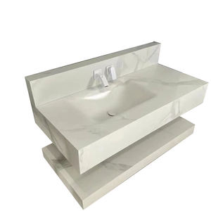 Lavabo Ovalado y Rectangular de Piedra Natural Montado en la Pared para Hogar y Hotel, Lavabo Rectangular para Baño - Product Image 1