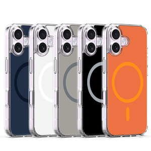 Nueva Funda Transparente Magnética con Carga Inalámbrica a Prueba de Golpes para <span class=keywords><strong>iPhone</strong></span> 17, Funda de TPU Acrílica Transparente, Color Naranja - Product Image 2